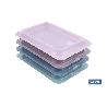 PACK DE 4 PORTAEMBUTIDOS APILABLES CREMA, AZUL, VERDE, NUDE 25 X 17 X 3 CM