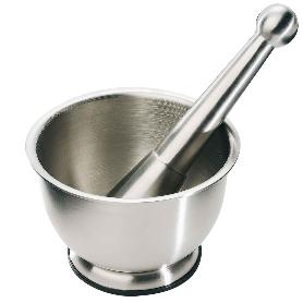 BOJ CAJA 1 MORTERO 12 CM+MACHACADOR ACERO INOX  GOMA 12180