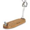 JAMONERO SOPORTE PLEGABLE Y GIRATORIO INOX BASE MADERA  01733