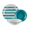 VAJILLA PORCELANA LIGIA AZUL 18 PIEZAS