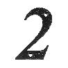 NUMERO 2 -M.4 NEGRO 10CM.