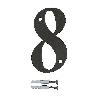 NUMERO 8 -M.4 NEGRO 10CM.
