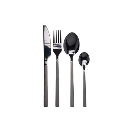 CUBERTERIA 16 PIEZAS INOXIDABLE NEGRO 529211