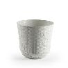 MACETA REDONDA RATTAN 25X25X23CM MARFIL