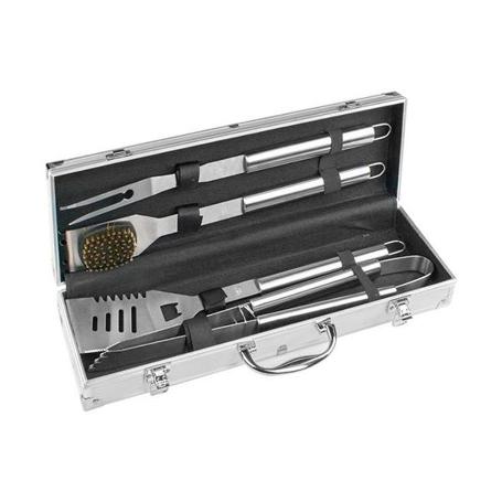 ACCESORIOS BARBACOA 4 PIEZAS INOXIDABLE