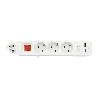 BASE MULTIPLE 3T CON USB+A+C 3680W BLANCO
