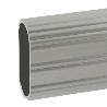 TUBO ALUMINIO ESTRIADO 3MT PLATA MATE 30X15X3X0.7