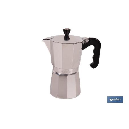 CAFETERA ITALIANA DE ALUMINIO PARA INDUCCIÓN 9 TAZAS
