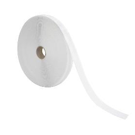 CINTA VELCRO GANCHO CON ADHESIVO BLANCO ROLLO 25 METROS