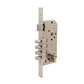 CERRADURA SEGURIDAD 4220S 60 MM NIQUELADO 4 BULONES DESLIZANTES PICAPORTE REVERSIBLE