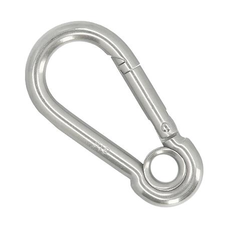 MOSQUETON BOMBERO INOXIDABLE CON OJO  60 MM. USO DOMESTICO