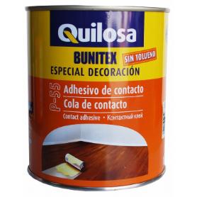 ADHESIVO DE CONTACTO BUNITEX P-55. BASE LÍQUIDA. TIEMPO ABIERTO LARGO. GRANDES SUPERFICIES. 500ML - QUILOSA