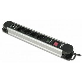 BASE MULTIPLE 3 TOMAS + 2 USB ALUM.C/INT (REF.2630
