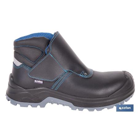 BOTA DE PIEL NEGRA CON VELCRO S3S MODELO URIAN PRO TALLA 47