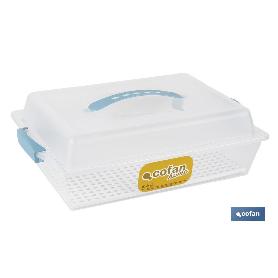 TARTERA RECTANGULAR AZUL OPACA PAVLOVA CON ASAS 38 X 28 X 13 CM VENTA UNITARIA