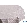 MANTEL REDONDO PÉTALOS ANTIMANCHAS RESINADO JACQUARD CONFECCIONADO 50 % ALGODÓN 50 % POLIÉSTER 1,40 M