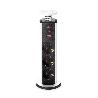 EMUCA MULTICONECTOR EXTRAÍBLE VERTIKAL, 3 ENCHUFES TIPO SCHUKO, 1 USB TIPO A, 2 USB TIPO C, PLÁSTICO Y ALUMINIO, PI