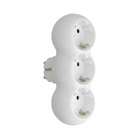 ADAPTADOR TRIPLE SCHUKO RECTO 16A. 250V.