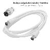 PROLONGACION TV - VIDEO. 2 METROS TOMA 9,5 MM. CON ADAPTADOR MACHO HEMBRA