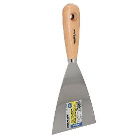 ESPATULA MANGO MADERA HOJA ACERO 100 MM. APLICAR YESO, PINTORA, MASILLAS, PLADUR, ETC.