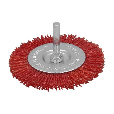CEPILLO NYLON DISCO Ø 75 MM. 1/4. LIJAR Y PULIR MADERA, METAL, ACERO INOXIDABLE, CEPILLO TALADRO, CEPILLO PULIR, CE