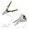 TIJERAS CHAPA CORTE CENTRAL 250 MM. HOJA ACERO AL CARBONO, MANGOS ENGOMADOS, CON DIENTES SERRADOS, CORTACHAPA, TIJE
