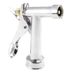 PISTOLA RIEGO MANGUERA METÁLICA CROMADA