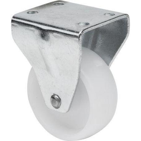 RUEDA FIJA  17ZR60-BP PLASTICO BLANCO EJE LISO