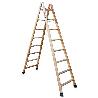 ESCALERA MADERA 7+7 PELDAÑOS TIJERA