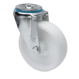 RUEDA GIRATORA AGUJERO M12 20ZVL150-UT POLIAMIX BLANCO EJE LISO