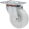RUEDA GIRATORA PLACA 110-125-1 NYLON BLANCO EJE RODILLOS