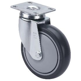 RUEDA GIRATORA PLACA 10BHA125CP-PGAISB GOMA GRIS EJE BOLAS