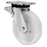 RUEDA GIRATORA PLACA FRENO 10SLRFD150-FT NYLON BLANCO EXTRAFUERTE EJE LISO