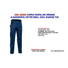 COFRA PANTALON VERANO ALGODON-POL. DRILL AZUL MAR. T46