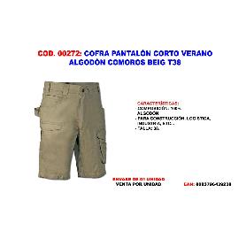 COFRA FINSTOCK PANTALON CORTO VERANO ALGODON COMOROS BEIG T38