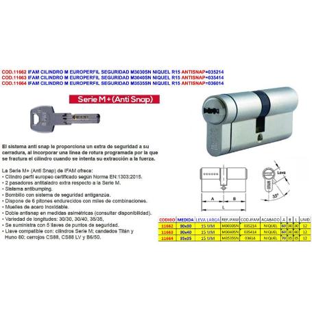 IFAM FINSTOC CILINDRO M EUROPE SEGURID.M3040S NQ R15 ANTI 035414