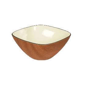 MENAJE BOL CUADRADO MADERA-BANANA 22 CTM 2122-0410