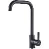 IBERGRIF GRIFO COCINA FREGADERO VERTICAL CAÑO ALTO NEGRO M22105B