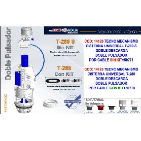TECNO DESCARGADOR WC CISTE BAJA T280S DOBLE DESCARGXCABLE SINKIT