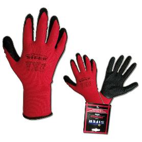 SIFER GUANTE LATEX RUGOSO ROJO-NEGRO SIFERTEX T-9-L HERCULES (CAJA 12 UNIDADES)