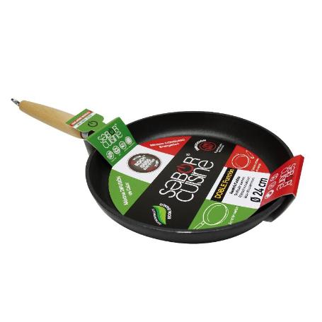 SABOR CUISINE SARTEN FINSTOCKALUM.M-MADERA INDUCCION 24CM 4402IT