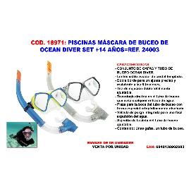 PISCINAS MASCARA DE BUCEO DE OCEAN DIVER SET +14 AÑOS 24003