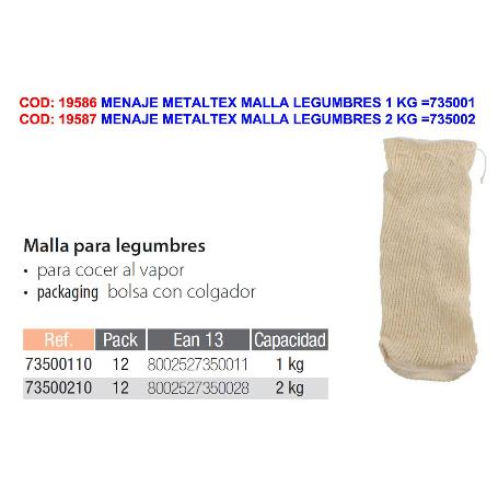MENAJE METALTEX MALLA LEGUMBRES 9X22 CM  735001100