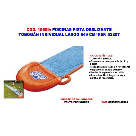 PISCINAS PISTA DESLIZANTE TOBOGAN  LARGO 488 CM 52207-52477
