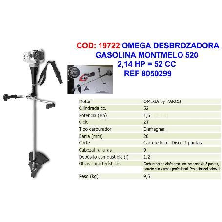 OMEGA DESBROZADORA GASOLINA MONTMELO 520 2,14 HP 52 CC 8050299