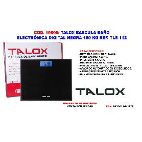 TALOX BASCULA BAÑO ELECTRONICA DIGITAL NEGRA 150 KG TLS-112
