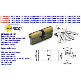 YALE AZBE CILINDRO EUROPERFIL SEGURIDAD HS7-30X40 LT R15
