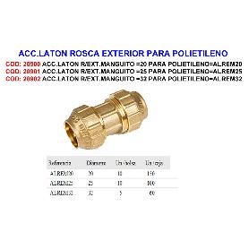 ACC.LATON R-EXT.ENLACE RECTO 25 PARA POLIETILENO ALREM25