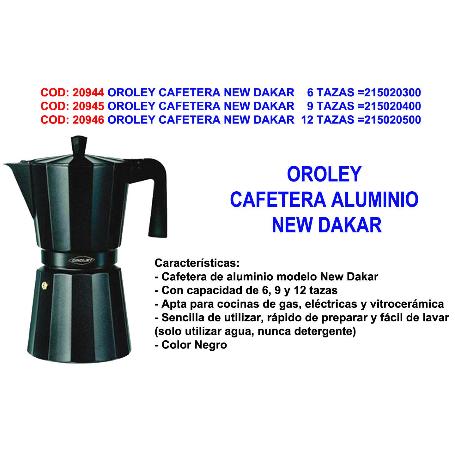 OROLEY FINSTO CAFETERA DAKAR 12 TAZAS  NEGRO ANTRACITA 215020500