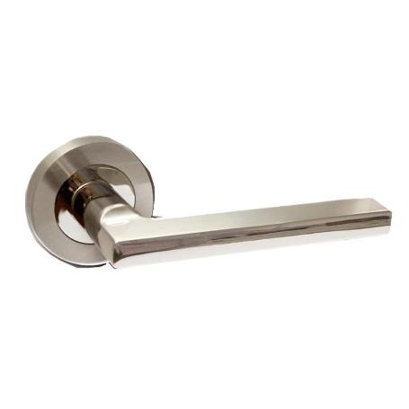 AYR MANILLA ROSETA ALUMINIO 52 Ø NIQUEL SATIN-BRILLO JUEGO A8801